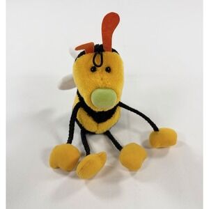 Gund String Beans Honeycomb Bumble Bee Mini Plush 5242 Yellow Black 8.5" Loop